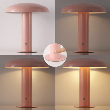 Suillius 11" Contemporary Bohemian Rechargeable/Cordless Iron Integrated LED Mushroom Table Lamp